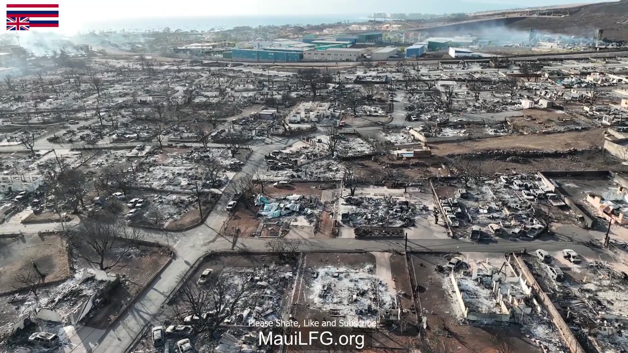 DAY AFTER FIRE FOOTAGE 4K Drone Lahaina Maui Fire - Longest Most Detailed Aerial View