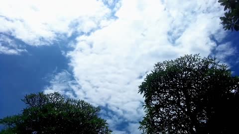 the beauty of the blue sky moving clouds effect