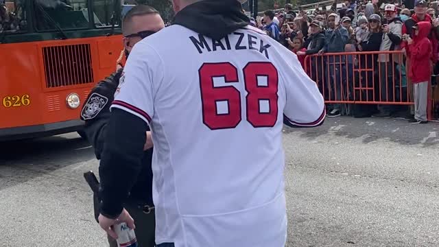 Police Confront Braves Pitcher During World Series Parade