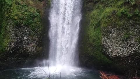 This is a nature waterfall video