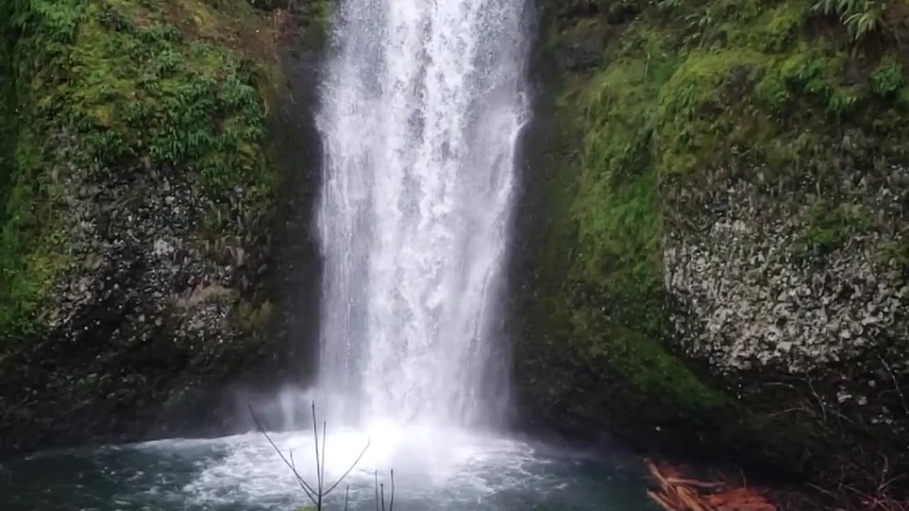 This is a nature waterfall video
