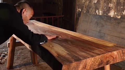 Ancient method of making wood BENCH