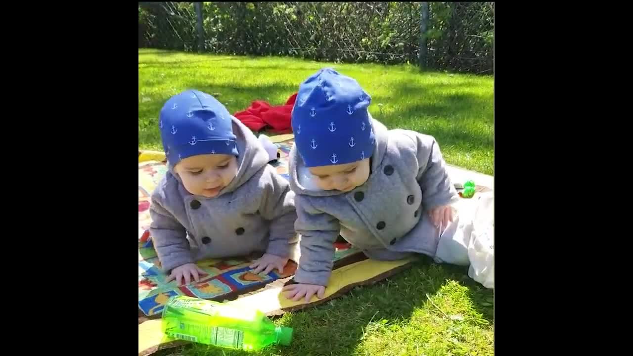 The moment when twins love each other