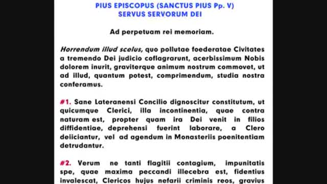 SS. Pius V P.M. Declaravit Contra quoscumque Clericos nefandi criminis reos