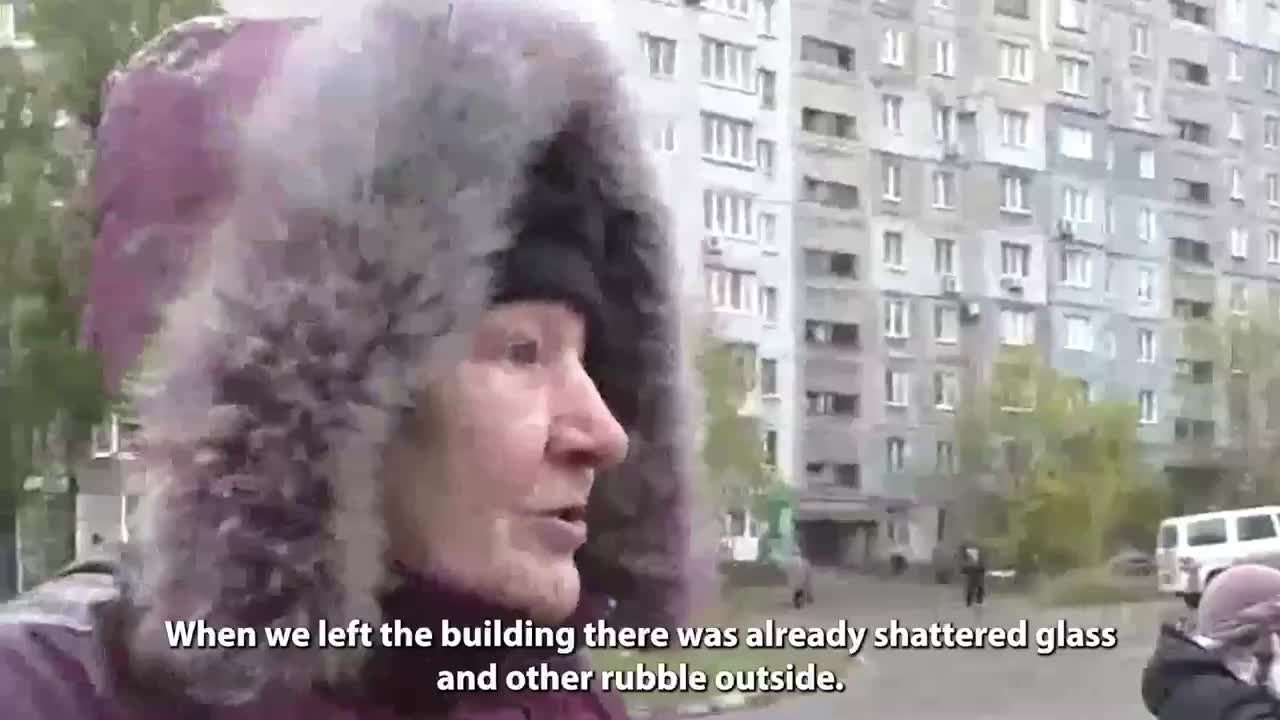 pensioner from the LPR on the Ukrainian shelling of a hotel in Alchevsk.