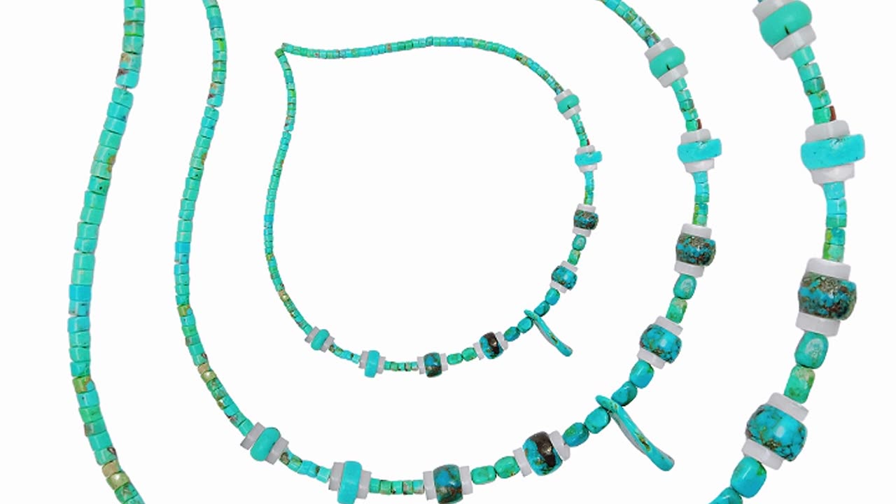 Free-shapeNatural turquoise and white mop handmade necklace Handmade Gemstone Necklace 05
