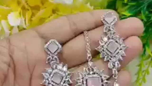 American Diamond Indian Zarqoon Necklace Sets