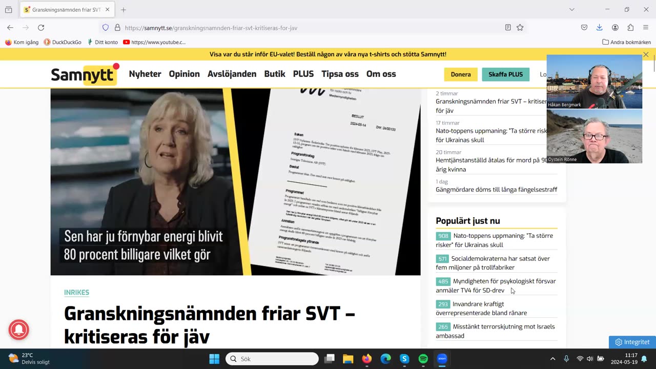 Lunchklubben 19 maj Granskningsnämnden för Radio och TV är jävig