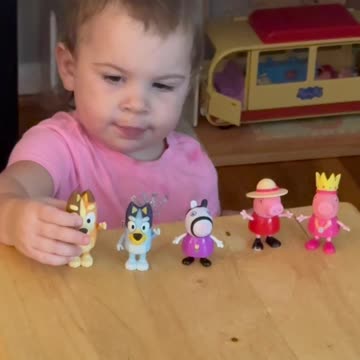 Toddler Liked Her Toys Lined Up