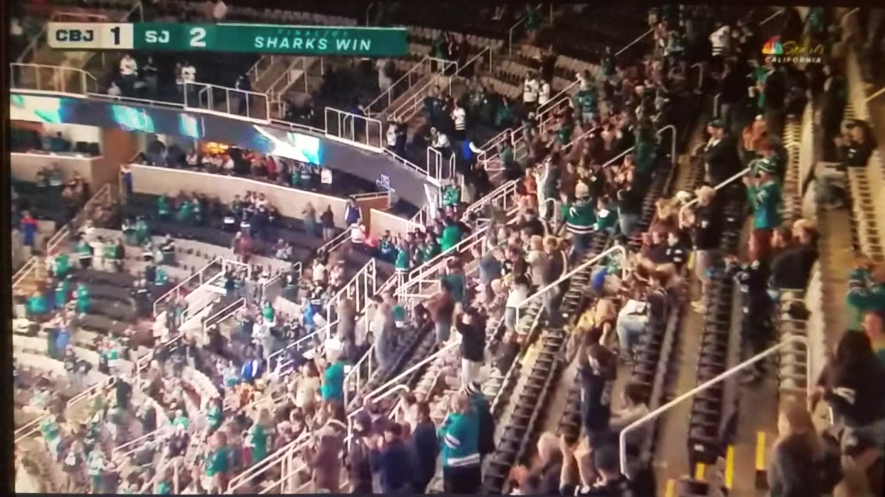 CBJ vs SJ - Sharks Win in OT 2-1