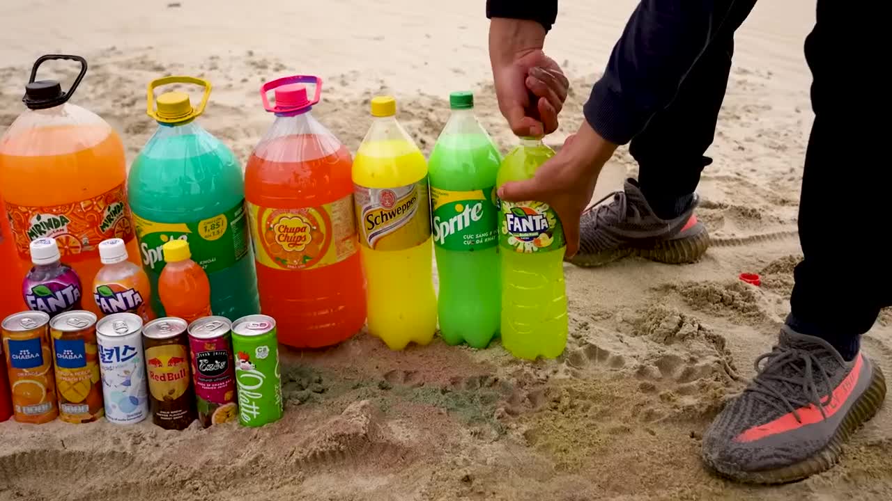 Big Underground Volcanic Eruption from Coca-Cola,Mtn Dew, Monster, Fanta, 7up, Mirinda and Mentos5