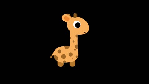 simple and flat style natural animal giraffe mg animation