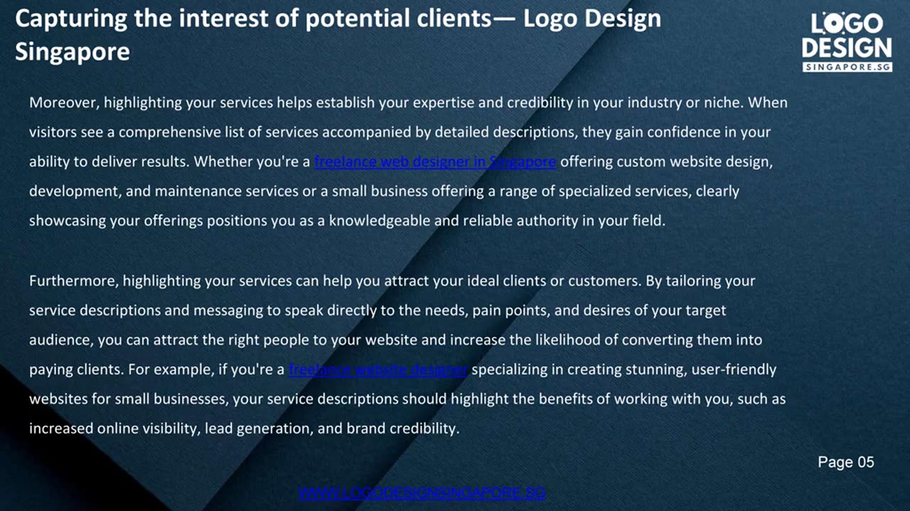 Capturing the interest of potential clients — Logo Design Singapore