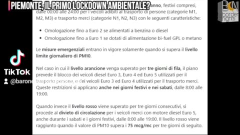 PIEMONTE: PRIMO LOCKDOWN CLIMATICO ‼️