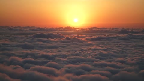 The sea of clouds at sunset