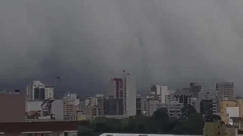 The moment a storm hit the city of Caxias do Sul in BraZil, reported, September 23, 2023