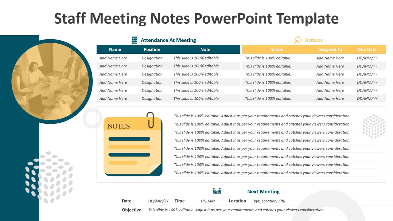 Staff Meeting Notes PowerPoint Template