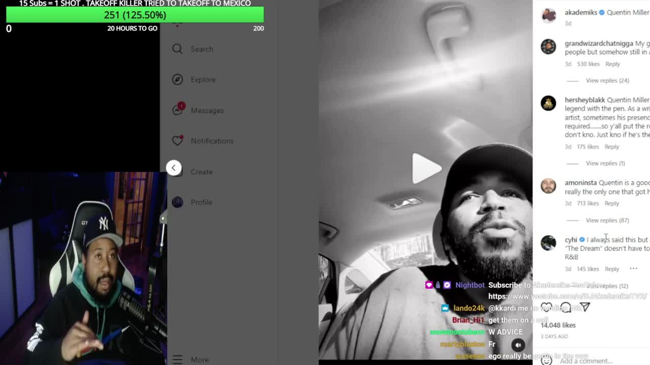 “I’m Not a Ghost!” Akademiks reacts to Quentin Miller mad about not being able to claim his work