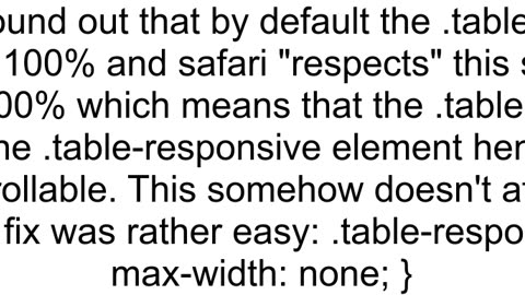 Bootstrap responsive table doesn39t scroll horizontally on iOS devices