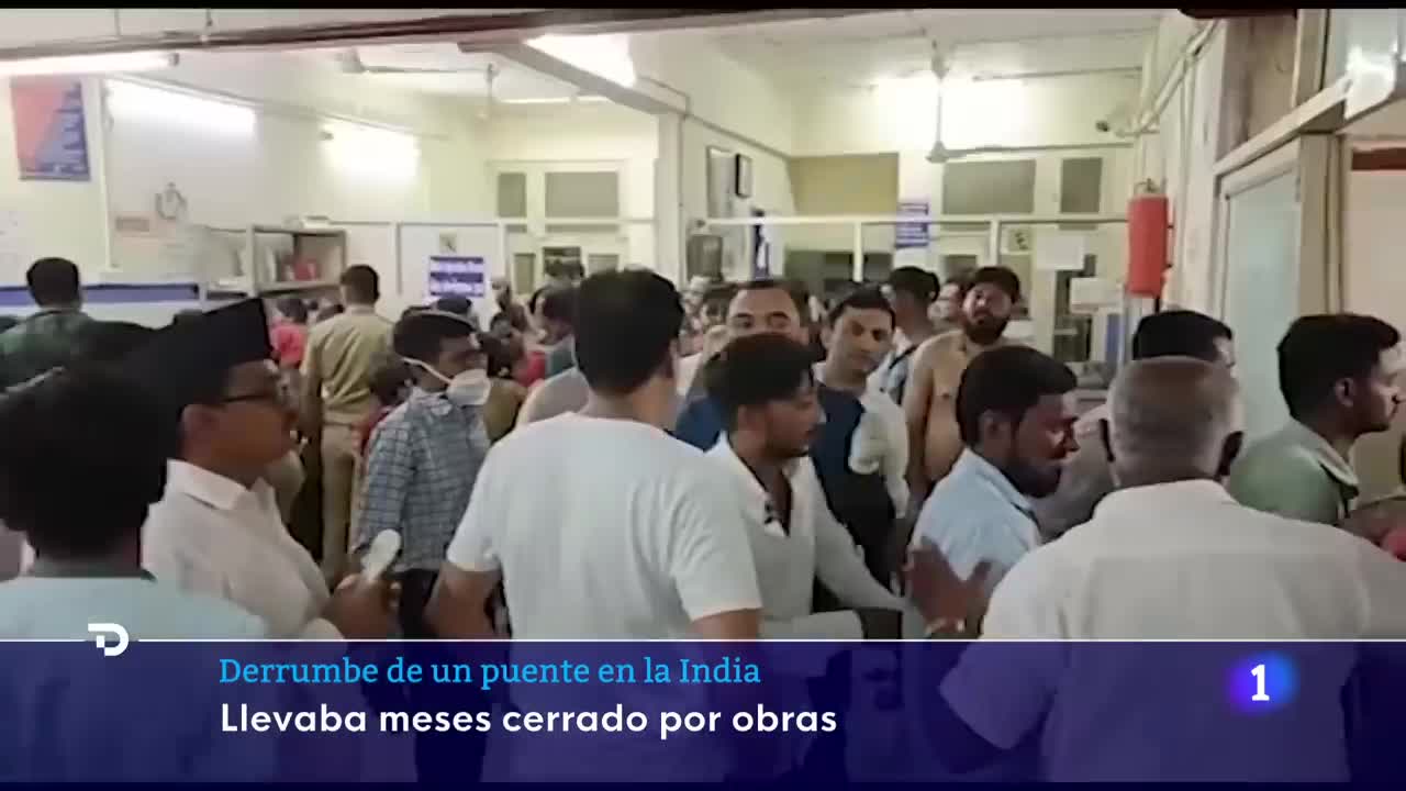 INDIA: Más de 80 MUERTOS por el DERRUMBE de un PUENTE FLOTANTE al oeste del país I RTVE Noticias