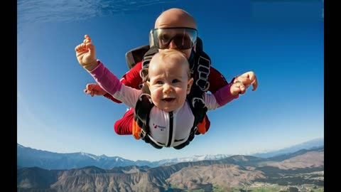 BABY SKY DIVING FREE FALL