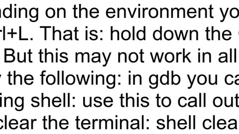 How clear gdb command screen