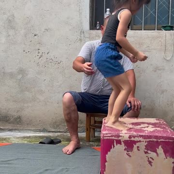 Intense training for a future pro by Dad