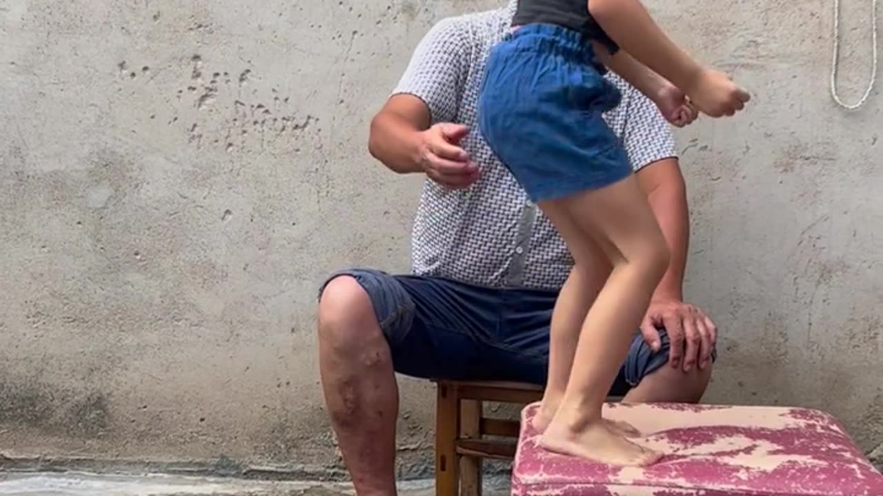 Intense training for a future pro by Dad