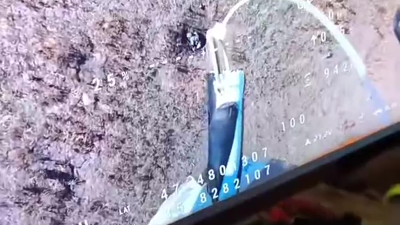 Ukrainian Drone Slings Explosive Charge into Russian Foxhole