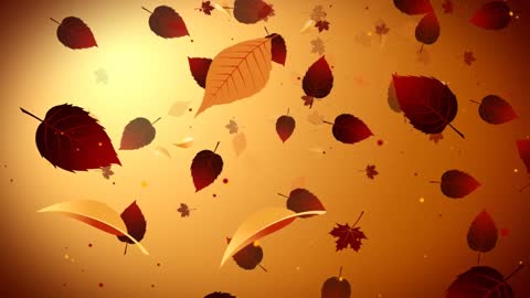 golden yellow tones autumn leaves falling beautiful synthetic led background