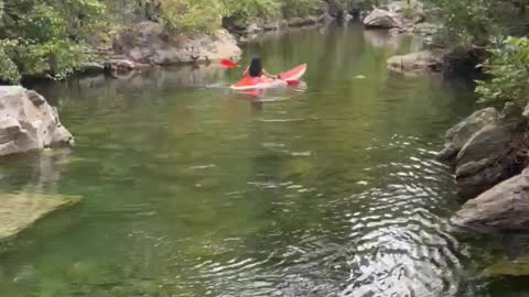 A relaxing canoe tour on a quiet and enchanting river.