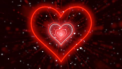 010. Neon Heart Background❤️🤍Red Heart Neon Heart Background Video Wallpaper Heart [4 Hours]