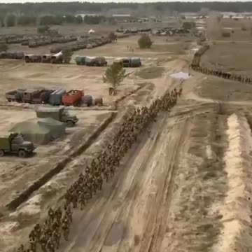 Ukrainian soldiers and equipment in camp on exercises April 2023 before spring offensive