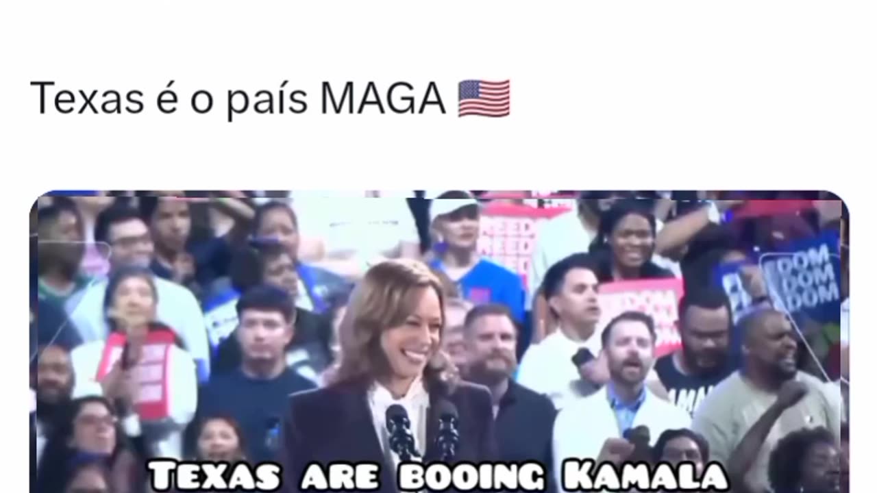 Centenas de pessoas no Texas estão vaiando Kamala Harris em seu próprio comício.