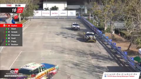 Toyota Hilux Revo One Make Race 2020. Stadium Chiang Mai. Spins