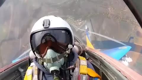 Footage from Ukrainian fighter pilot