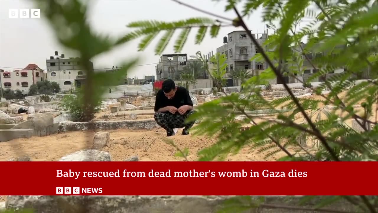 Baby saved from dead mother's womb in Gazadies | BBC News