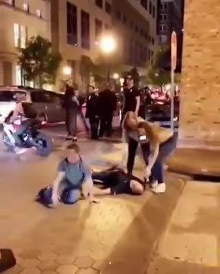 Biker being obstructed while simply driving down the street.