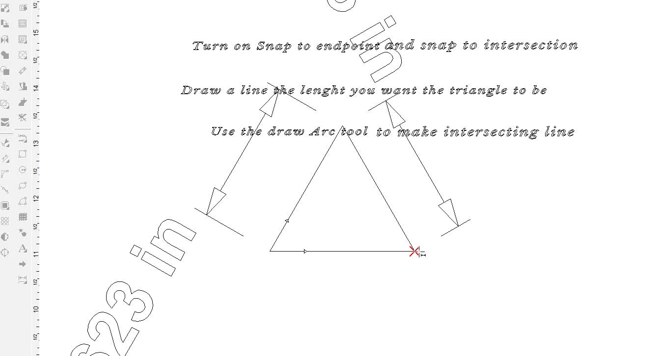 Equal length triangle Enroute cad