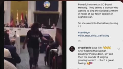 lady denied singing national anthem