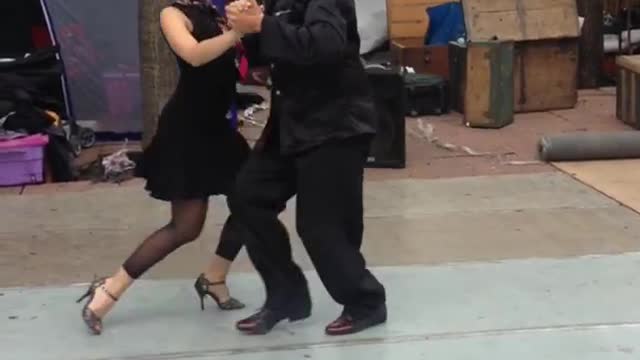 Tango dancers San Telmo Sunday Market, Buenos Aires, Argentina