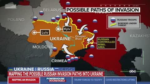 Mapping Possible Russian Invasion Paths Into Ukraine