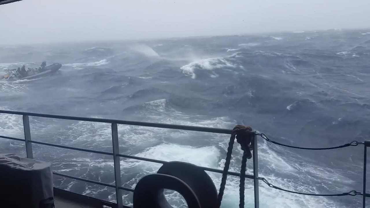 Ship in Storm INSANE Navy Boat Exercise in Too Rough Sea Storm Force