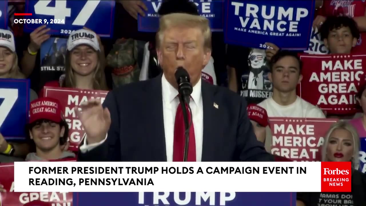 BREAKING NEWS- Trump Assails Harris & Walz As 'The True Threat To Democracy' At Rally In Reading, PA