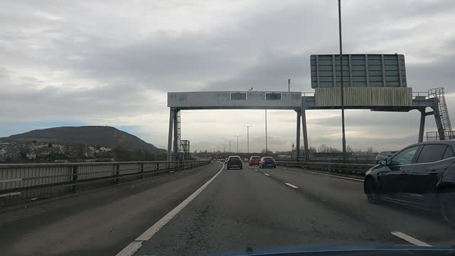 Driving through Port Talbot. Wales. March 2022