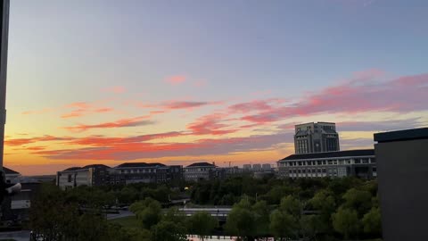 Sunset clouds come when the weather is fine.