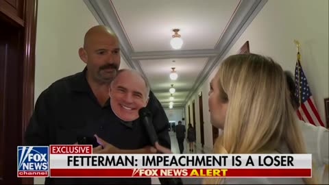 John Fetterman LOSES IT, Walks Around With Mask Of Fellow Senator