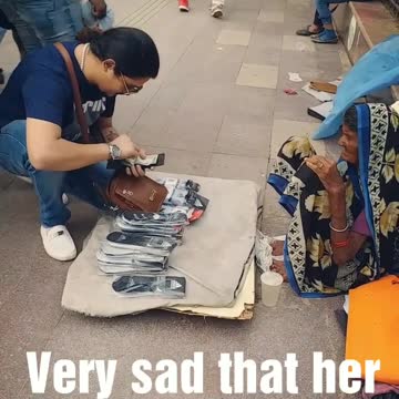 She is 90 Plus but still working on the street to sell stuff