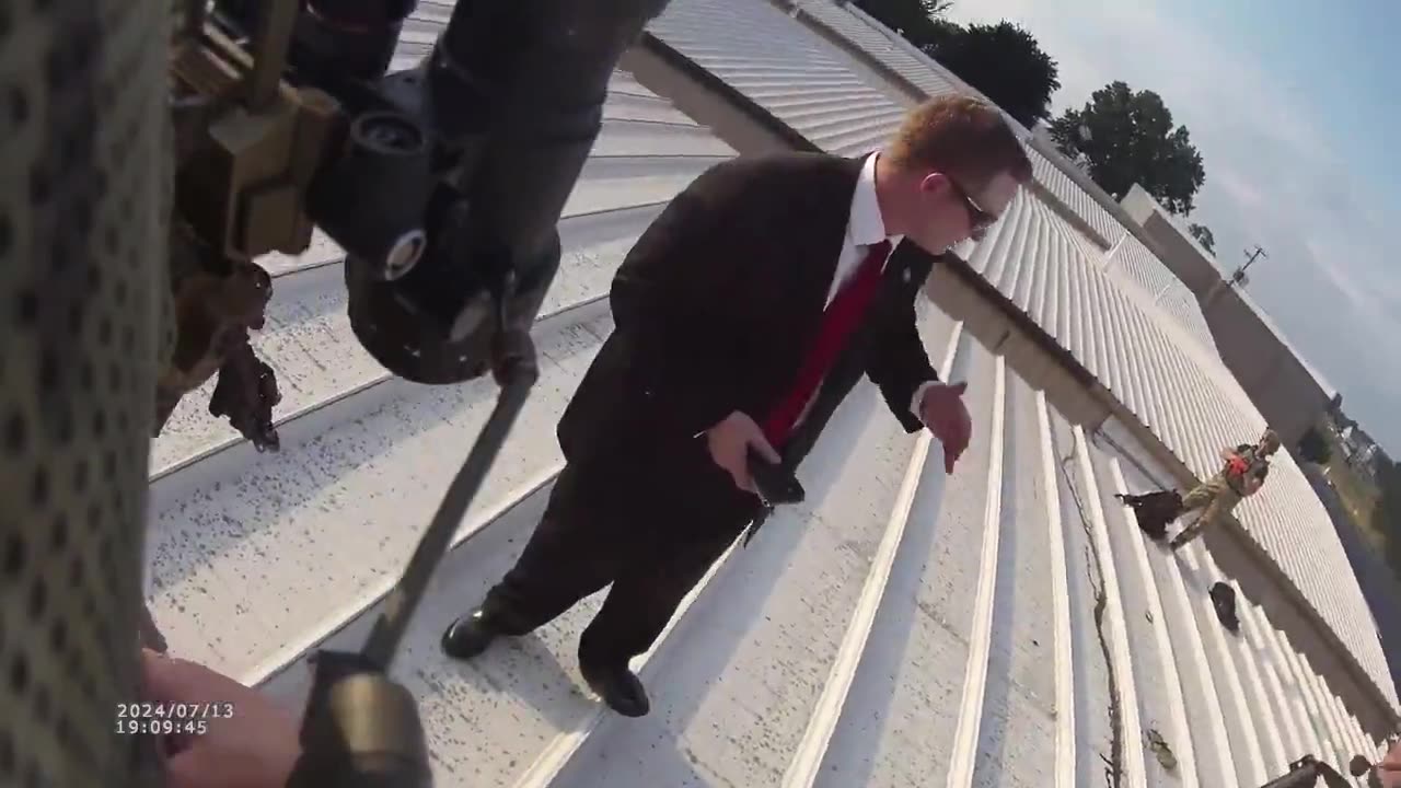 Bodycam footage from the rooftop after the Trump shooting has been released