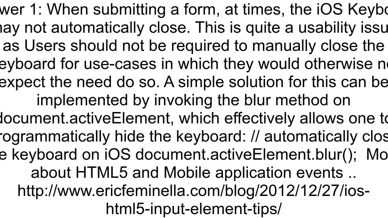 how to hide keyboard in jquery mobile programmatically on focus